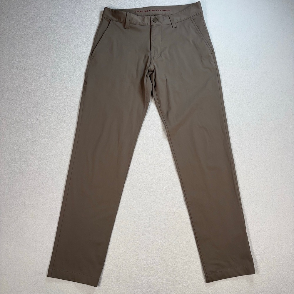 Rhone Commuter Pants Mens 28 (fits 29x29) Khaki Regular Flex-Knit Stretch Chinos